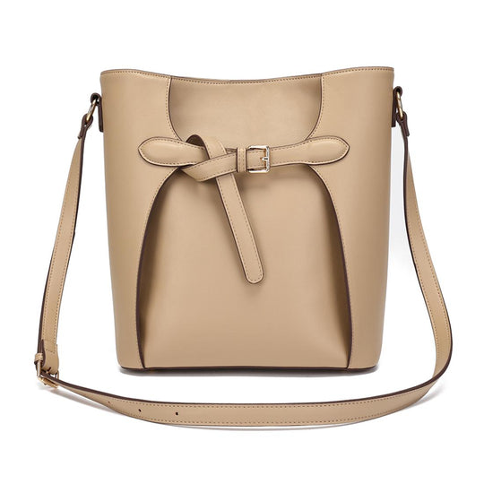 Bailey Bow Bucket Bag (Beige) banner